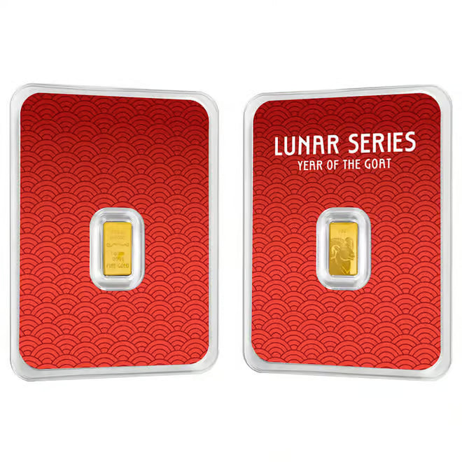 2027 1 Gram PAMP Lunar Year of the Goat Gold Bar .9999 Fine (in TEP)