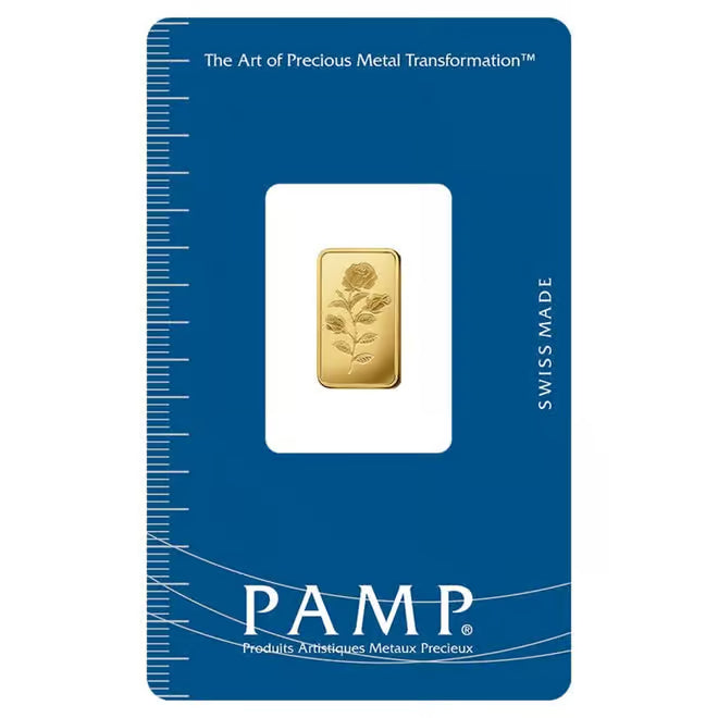 1 Gram PAMP Suisse Rosa Gold Bar .9999 Fine (in Assay)